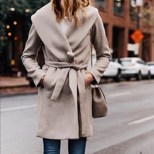 Ann Taylor Petite XXS Beige Wrap Coat EXCELLENT